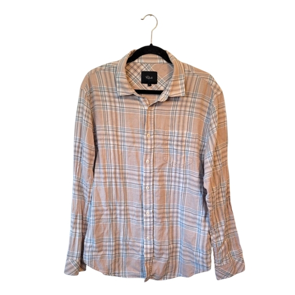 Rails Women's Ebi Blues 100% Cotton Plaid Wyatt Button Down Shirt Size L - Picture 1 of 7